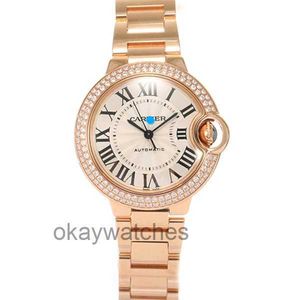 Unisex wijzerplaten automatisch werken horloges Carter One Stop Blue Balloon met diamant 18k goud 33 gauge mechanisch horloge voor vrouwen WE9020641