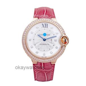 Unisex wijzerplaten automatisch werken horloges Carter Blue Ballon 36 Dia 18K Rose Gold Diamond Set Mechanisch horloge dames WE902028
