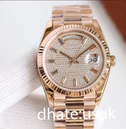 Unisex diamanten wijzerplaat horloge heren kijkt automatisch horloge 2023 diver sport polshorloge 36 mm wimbledon 128235 gecanneleerde ring waterdichte nieuwe zakelijke klassieke horloges