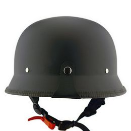 Casques de moto rétro DOT unisexe, noir mat, demi-visage allemand, Chopper Cruiser Biker M L XL1280Z