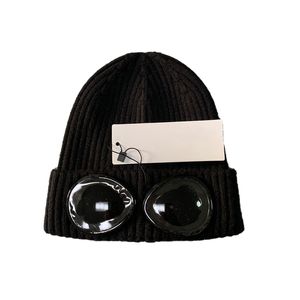 Unisex dubbel gebruik verdikte winter gebreide hoed warme beanies schedels ski-petten met afneembare bril voor mannen dames cap-schedels