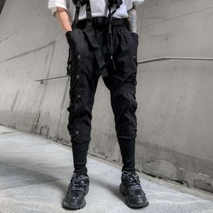 Pantalones de carga de múltiples bolsillos unisex con tobos de la cintura elástica Ropa para hombres Haruku Hiphop Streetwear Leggings