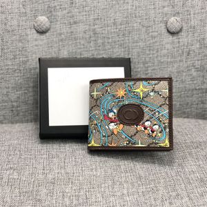 Cartera de diseño de dibujos animados para hombre y mujer, monedero de cuero Unisex, tarjetero clásico, bolsas de regalo de lujo