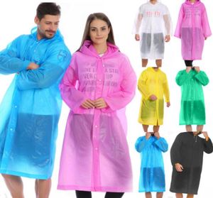 Unisex Fashion Eva Women Raincoat engrosada de la lluvia impermeable Mujeres Clear Transparent Camping Impermeable Rainwear Traje New29803181512