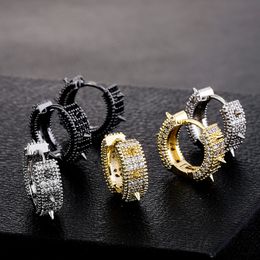 Moda unisex Hombres Mujeres Studs Jewelry 18k Yellow White Gold Plated CZ Hoops Pendientes Bonito regalo