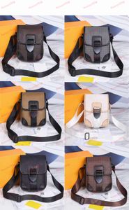 Sac de téléphone portable de mode unisexe Designer imprimé grille de luxe Mini fourre-tout boucle magnétique sac à bandoulière à clapet pour hommes et femmes