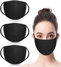 Masque buccal de mode unisexe masques en tissu lavables et réutilisables Anti-poussière chaud Ski cyclisme masque en coton noir pour le cyclisme Camping Trav7623710