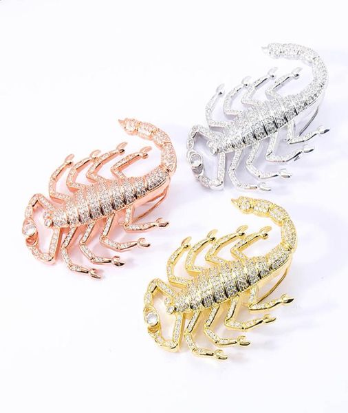 Colliers de scorpion de mode unisexe Pendant Bling Bling Iced Out Hip Hop Jewelry Collier Chaîne Pull avec des chaînes de 60 cm2976081