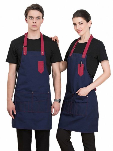 unisexe Fi Chef Cook Cuisine Apr Café Coiffeur Sleevel Uniforme de travail Bavoir Vêtements de travail Antifouling Aprs 44Xz #