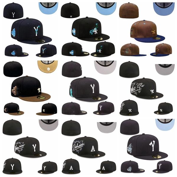 Unisex Sombreros ajustados Sombrero Snapbacks Gorras de baskball Todo el equipo Logotipo de NY hombre mujer Deportes al aire libre Bordado Algodón plano Gorros cerrados Gorra para el sol flexible