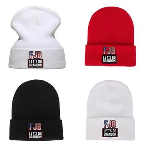 Unisex FJB let's Go Brandon Print Knit Winter Mutsen Slouchy Cuffed Beanie Hats US Election Flag Knitted Skull Caps Brimless Anti Biden Trump 2024 Kostuum