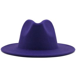 Unisex Platte rand wol vilt fedora hoeden met riem rood zwart patchwork jazz formele hoed Panama cap trilby chapeau voor mannen vrouwen hoge kwaliteit A4