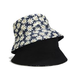 Sombrero de pescador con estampado Floral Unisex, sombreros de doble cara a la moda para el sol, gorra de pescador de ocio plegable HCS232