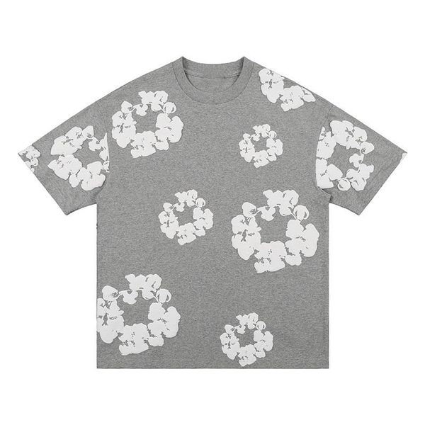 Camiseta de estampado floral unisex |Tee de algodón inspirada en Harajuku |Moda de ropa de calle para hombres mujeres |Primavera/verano Casual Top9miv