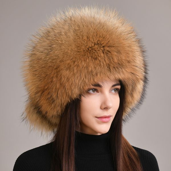 Chapeau unisexe en fourrure de renard véritable entièrement couvert, chapeau de trappeur russe Ushanka, chapeau haut-de-forme, casquette chaude d'hiver pour l'extérieur