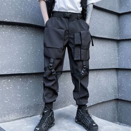 Unisexe fonctionnel multi-poches salopes de jogger militaire tactique Pantalons de cargaison de cargaison «Vêtements Haruku Streetwear japonais
