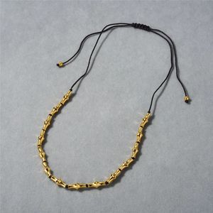 Perles en tricot en or unisexe Colliers de cou de chaîne de cou à filet pour femmes Bijoux remplis d'or