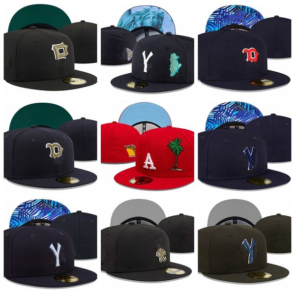 Unisexe Bonne Qualité Chapeaux Ajustés Snapbacks Chapeau Baskball Casquettes Toute L'équipe Logo homme femme Sports De Plein Air Broderie Coton Plat Fermé Bonnets Flex Casquette De Soleil Taille 7-8 h4-11.22