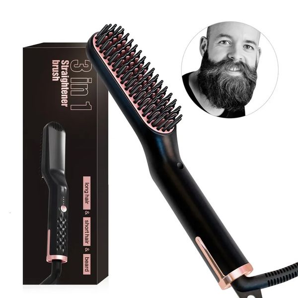 Coiffure unisexe lisseur brosse peigne sans fil barbe lisseur pour hommes peigne peigne coiffure curler outil de style litre 240411