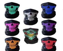 Unisexe Halloween Cosplay Bicycle Ski Skul Half Face Mask Ghost Scarf Bandana Necher Party Bandband Magic Turban Blaclava GD1306884