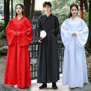 Costume Hanfu unisexe, vêtements intérieurs pour femmes et hommes, hauts, jupe longue, adulte, enfant, noir, rouge, blanc, sous-vêtements d'été, vêtement 240220
