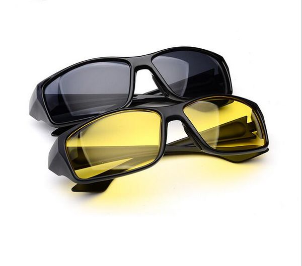 Unisex HD Moda Lentes Amarillas Gafas de Sol Gafas de Visión Nocturna Conductor de Conductor Gafas Gafas Protección UV 10 unids / lote Envío Gratis