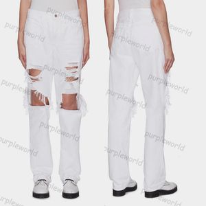 Unisex hoog getailleerde baggy gescheurde jeans voor dames Modebroeken Casual jeans met rechte pijpen