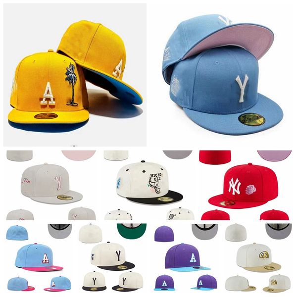 Unisex Sombreros ajustados calientes Tamaños Fit Béisbol Fútbol Snapbacks Diseñador Sombrero plano Activo Bordado ajustable Gorras de malla de algodón Todo el equipo Gorra informal