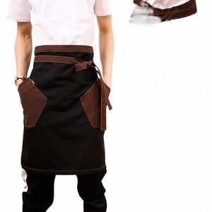 Unisex Japanse Apr Taille Denim Apr Barista Hotel Restaurant Service Uniform Retro Half Apr Koken Aprs Mannen Overgooier k2pD #