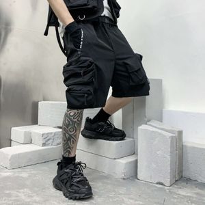 Unisex knapack shorts multi-pocket vracht halve broek elastische taille overalls herenkleding Haruku Hiphop streetwear oversized