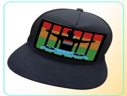 Unisex verlicht geluid geactiveerde honkbal cap DJ LED knipperende hoed met afneembare SN voor feestcosplay maskerade 2206245202784