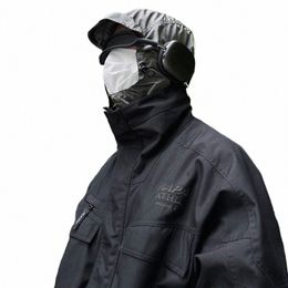 Unisex losse jas windjack zwart katoenen bovenkleding Ccealed hoodie duurzame comfortabele waterbestendige beschermende kleding x9d3#