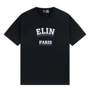 Camiseta unissex solta em algodão jérsei ecru/preto camisetas masculinas de manga curta verão hip hop tops camisetas streetwear | 55197