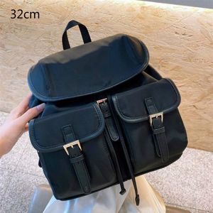 Unisex luxe zwarte rugzakken schooltassen middelgrote nylon studenten tas buiten buiten schoudertassen rugzak voor man woman306p