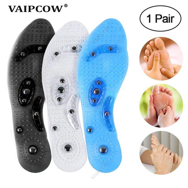 Semelles de Massage magnétique unisexe coussinets de chaussures d'acupression des pieds thérapie semelles minceur pour la perte de poids Transparent 3 couleurs