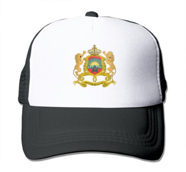 Unisexe homme blason du maroc maille casquettes couleur Option chapeau casquettes Hip Hop casquette ajustée Fashion9047005