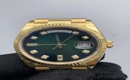 Reloj mecánico unisex con diamante de 36 mm Sapphire Green Green Movimiento automático CAL2823 317L 50m Regalo de vacaciones impermeable con 4176396