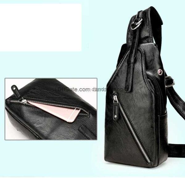 Unisexe hommes en cuir poitrine de poitrine voyage hommes sacs crossbody sacs d'épalage masculin sac à dos simple sac à bandoulière imperméable packs de hanche de bandes