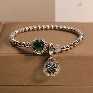 Panjia-stijl armband vrouwelijke minderheid lichte luxe micro-inzet groene kralen delicate armband om studenten boudoir cadeau-armband te sturen