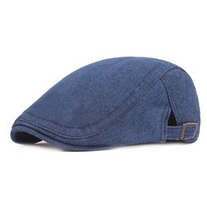 Unisex mannen vrouwen denim baret krantenjongen klimop hoeden casual platte rijden golf cabbie caps kunst jeugd piek pet eenvoudige voorwaartse hoed