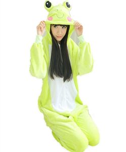 Unisexe Men femme femme vêtements adultes pyjamas cosplay costume animal cache-couche de nuit animaux de dessin animé cosplay frog mignon somnassement 3886737