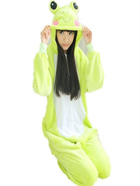 Unisexe Men femme femme vêtements adultes pyjamas cosplay costume animal cache-couche de nuit animaux de dessin animé Cosplay Frog mignon somnassement 2131821