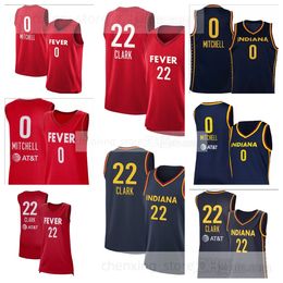 Unisex Men Mujeres Jerseys de baloncesto juvenil 0 Kelsey Mitchell 22 Caitlin Clark Navy Red