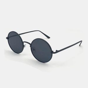 Unisex Metal Full Round Frame PC Lens Anti-UV Sun Protection Sunglasses
