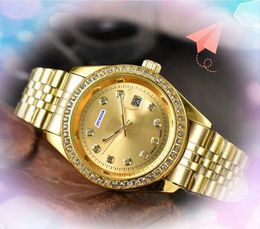 Unisexe Military Men Woards Watchs Business Leisure Diamonds Ring Dot en acier inoxydable Corloge de quartz Automatique Date HEURE