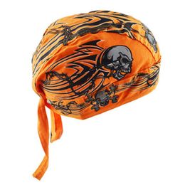 Unisex motorfiets fietser schedel dop beanie hiphop dance vlinder print bandana hoed helm voering hoofd wrap aangepaste piraten sjaal