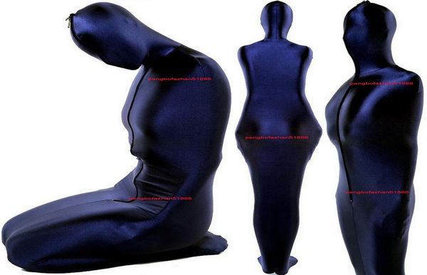 Unisexe Maman Costumes Tenue complète Bleu bleu Lycra Spandex Sac de couchage Costume Costume sexy Femmes Men Sacs de carrosserie SleepSacks Hallowe4868966