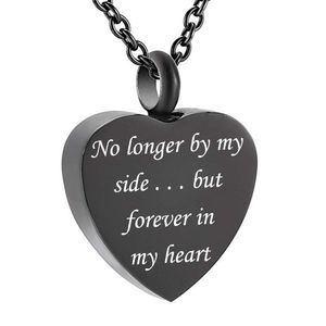 Unisex niet langer aan mijn zijde maar voor altijd in mijn hart Crematie Ashes Urn Hanger Memorial Necklace