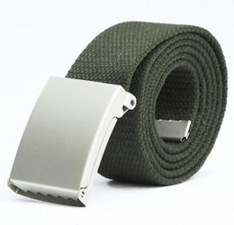 Unisexe Outdoor Sports Plain Canvas Military web Belt Metal Buckle Men Womens 1PC Fashion 2021 Belts4436478