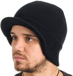 Visor de borde de pico de pico de pico de pico Gorrosos Gorros para invierno Cabrón de ganchillo de lana caliente Caps8816562 de nieve de esquí de ganchillo